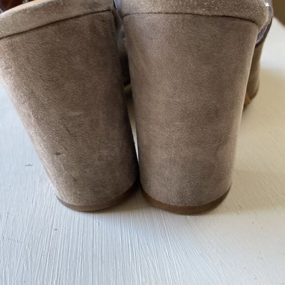 Halogen Sling Back Lazer Cut Suede Zoey Leather Open Toe Sandals Sz 7.5M - Picture 8 of 13